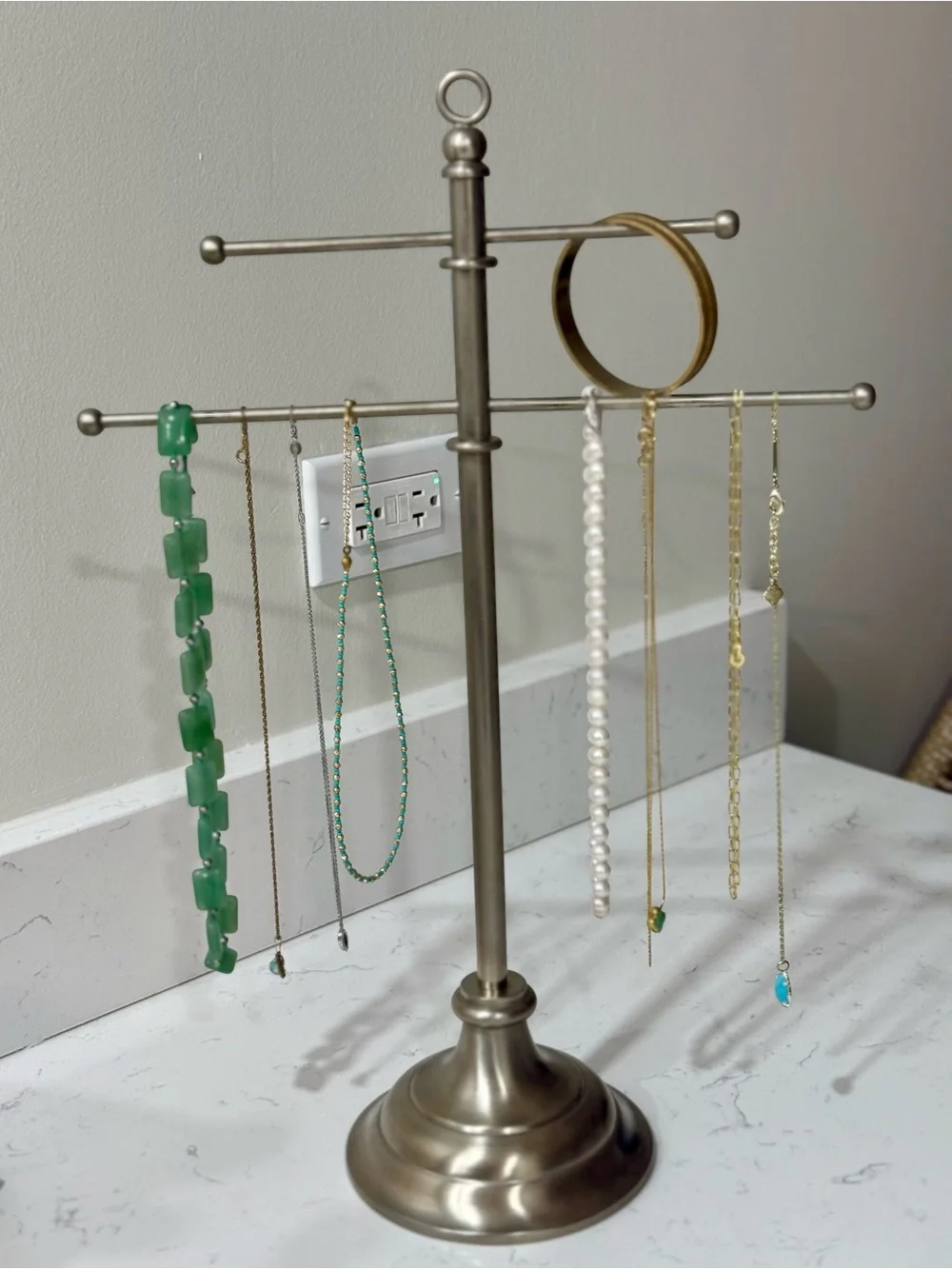 Pottery Barn Jewelry Stand in Brushed Nickel